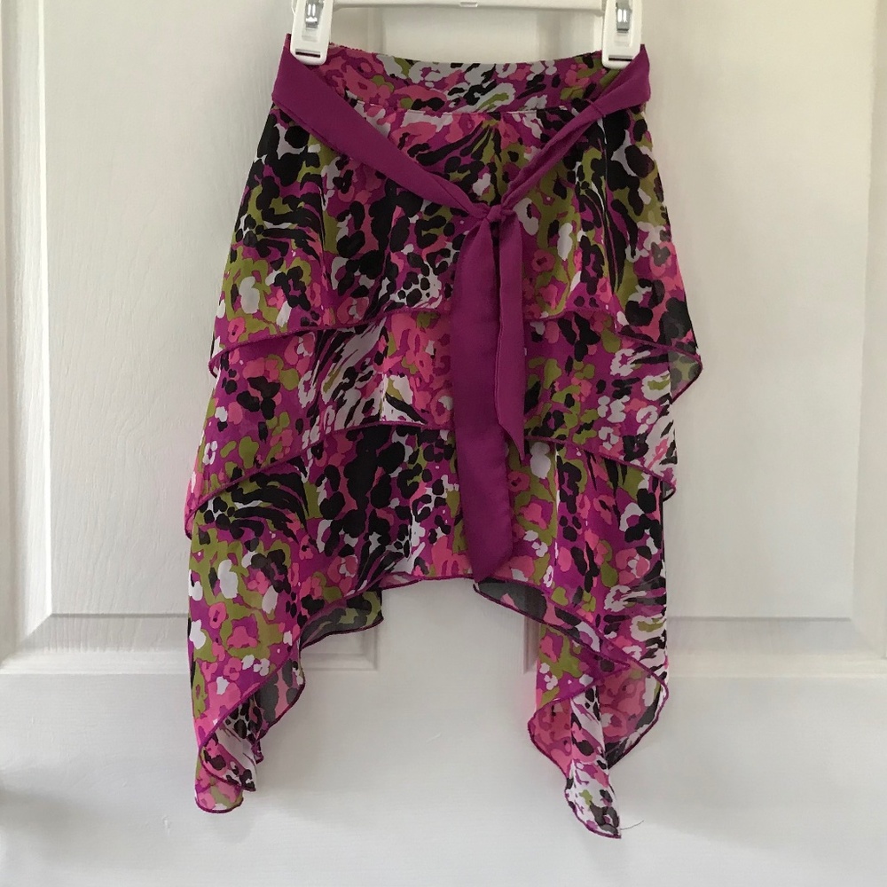 Disney D-Signed Floral Layered Skirt Girls Size 7 / 8 (Big Kids) Descendants